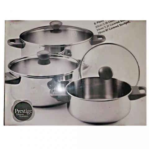 Prestige 6pc stockpot covered caserrole s/s