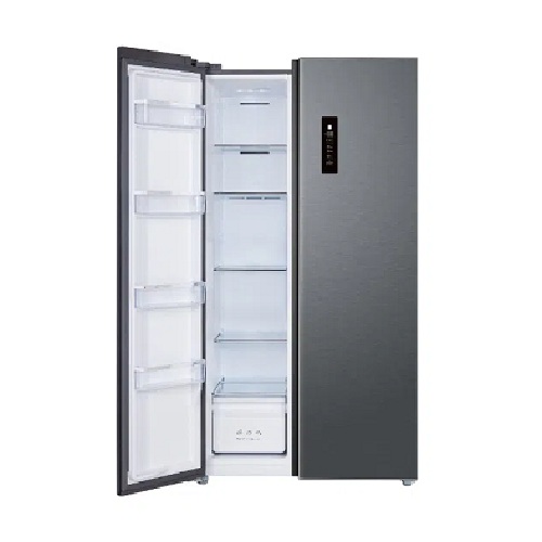 TCL REFRIGERATOR | 529 LITRE, SIDE BY SIDE, INVERTER NO FROST, ELECTRONIC CONTROL, AAT FRESH TECHNOLOGY, HUMIDITY CARE CRISPER, LED LIGHT, GLASS SHELF, BLACK GLASS - P520SBG