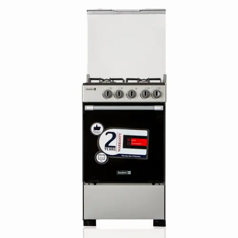 Scanfrost 50x50 3 Gas Burner, 1 Hotplate with Gas Oven, Grill, Ignition (Grey) | SFC5312S