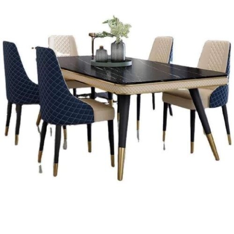 QUALITY DESIGNED BLACK & BROWN DINING SET (ZIDFU)