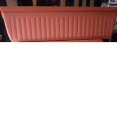 DARK ORANGE RECTANGULAR FLOWER POTS WITH VERTICAL LINES (PEGLO) - XLarge