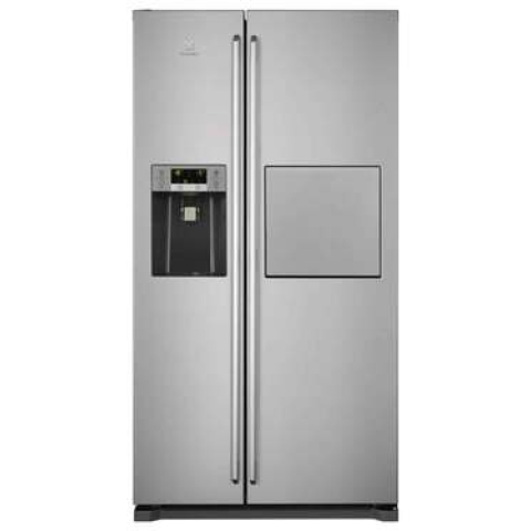 Electrolux Refrigerator | 91cm, 608 Litres, 178 Height, Electrolux EAL6142BOX Anti-fingerprint Fridge-Freezer, Side By Side Door In Stainless Steel Colour