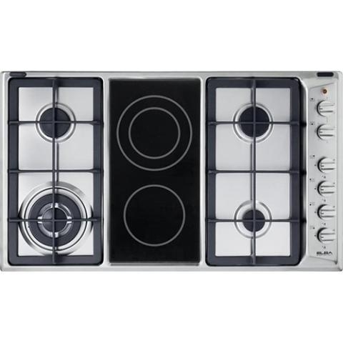 Elba Hob | E95-425 In-Built-Gas Hob, 4 Gas Burners, Vitroceramic Hob with Electric Ignition