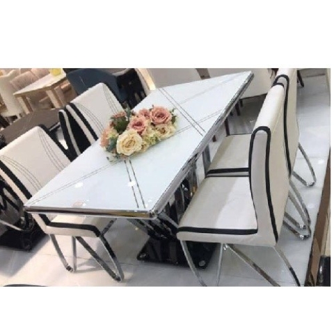 QUALITY DESIGNED SILVER & BLACK DINING SET - AVAILABLE (ZIDFU)