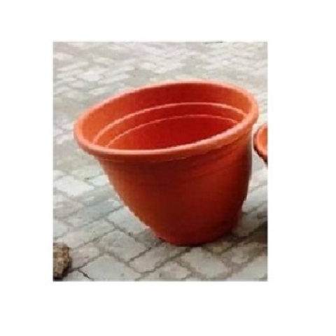 ORANGE EXTERNAL PLASTIC FLOWER POTS () (PEGLO) - Medium