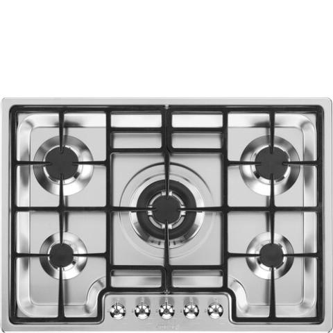 Smeg Gas Hob | 72cm PGF75-4 - 5 Burner Gas Hob - Stainless Steel