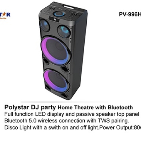 POLYSTAR DJ PARTY HOME THEATRE WITH BLUETOOTH - PV-966HTDJ