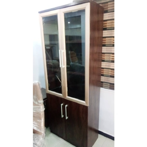 QUALITY DESIGNED  BROWN & CREAM OFFICE CABINET - AVAILABLE (ARIN)