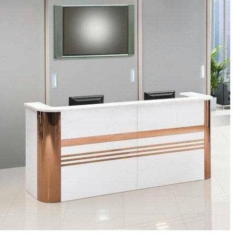 QUALITY DESIGNED BROWN & WHITE  OFFICE FRONT DESK - AVAILABLE (NOFU)