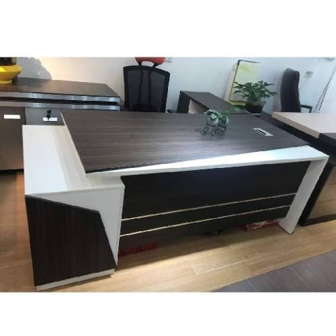 QUALITY DESIGNED BROWN & WHITE EXECUTIVE OFFICE TABLE- AVAILABLE (NOFU)