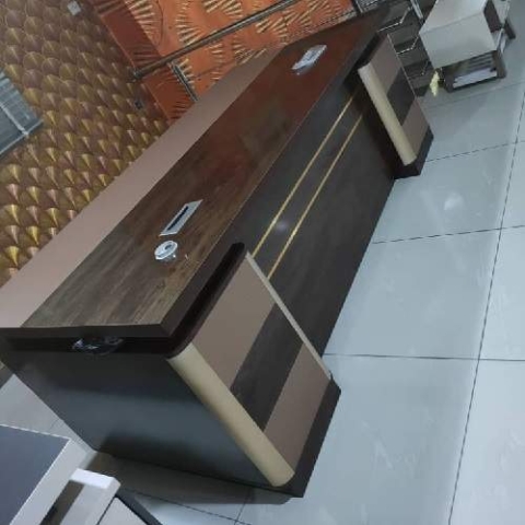 QUALITY DESIGNED COFFEE BROWN & LIGHT BROWN OFFICE TABLE WITH - AVAILABLE (AUFUR)