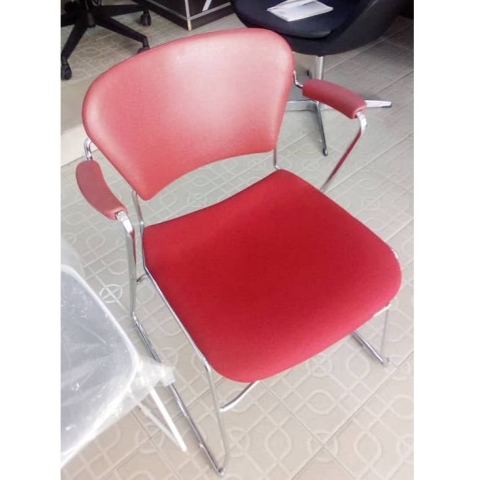 QUALITY DESIGNED RED VISITOR`S CHAIR - AVAILABLE (ARIN)