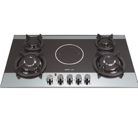 RESTPOINT 5 BURNERS BULT-IN HOB COOKER WITH 8MM THICKNESS BLACK TEMPERED GLASS DESIGN - RC-GH3