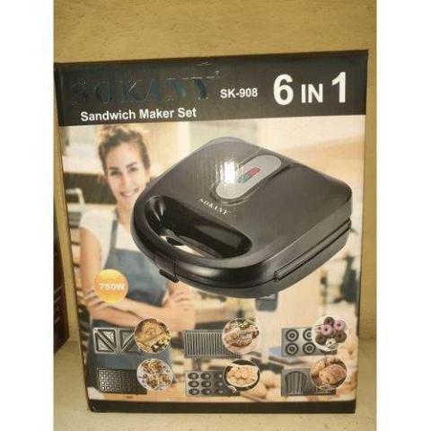 Sokany | Premium 6 In 1 Waffle / Grill /Toaster- Sandwich Maker- (N)