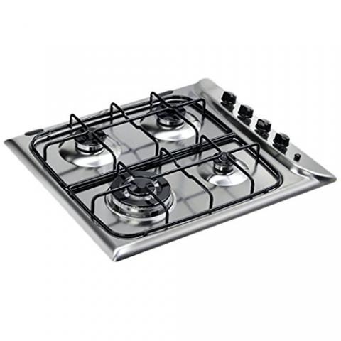 4 Gas Burners Enamelled Pan Support 1 Rapid Burner Flame Supervision Device Push Button Ignition 580mm (W) 510mm (D) 33mm (H) 64x56x15 cm