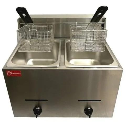 INDUSTRIAL DEEP FRYER WITH DOUBLE ELECTRIC GAS 20Litres (MART)