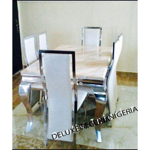 Marble Dining Table +6 Sitting Chairs