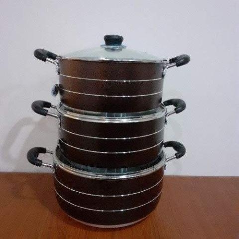 Kinelco | 3 Piece Aluminium Non-Stick Pot Set. KN-6008-(N)