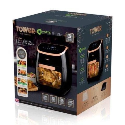 Tower | Xpress Pro Rose Gold 5 - In - 1, 11L Digital Air Fryer Oven