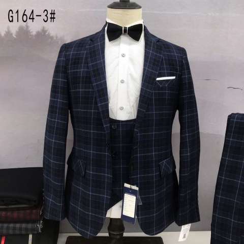 BLACK AND GRAY 3 PIECE CHECKERS SUIT WITH ONE BUTTON