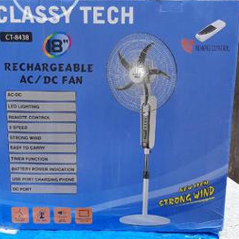 CLASSY TECH 18 INCHES RECHARGEABLE WITH REMOTE FAN CT-8438 (CRO)