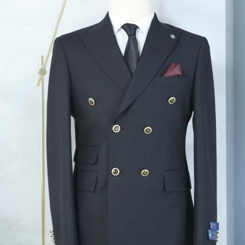 EXECUTIVE BLACK BREASTED TURKEY SUIT WITH GOLDEN BUTTON