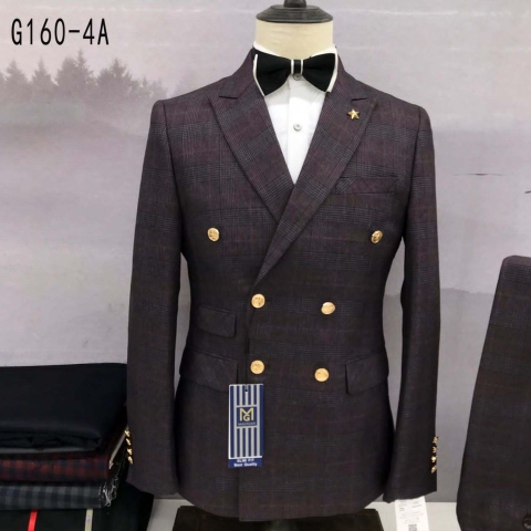 EXECUTIVE DARK BROWN BREASTED TURKEY SUIT WITH GOLDEN BUTTON