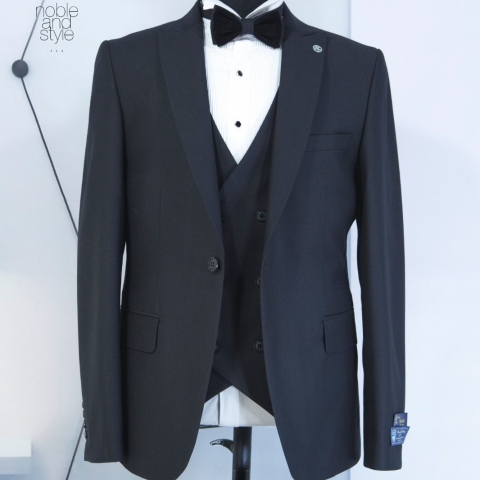 EXECUTIVE DARK GREY 3 PIECE TURKEY SUIT WITH ONE BUTTON
