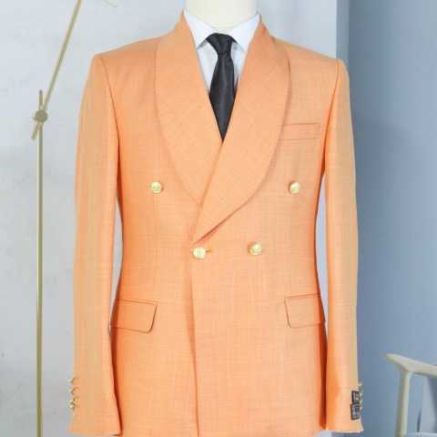 EXECUTIVE ORANGE BREASTED TURKEY SUIT WITH GOLDEN BUTTON