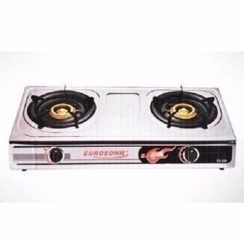 Eurosonic 2 Burner Auto Ignition Table Top Gas Cooker - Silver [N]