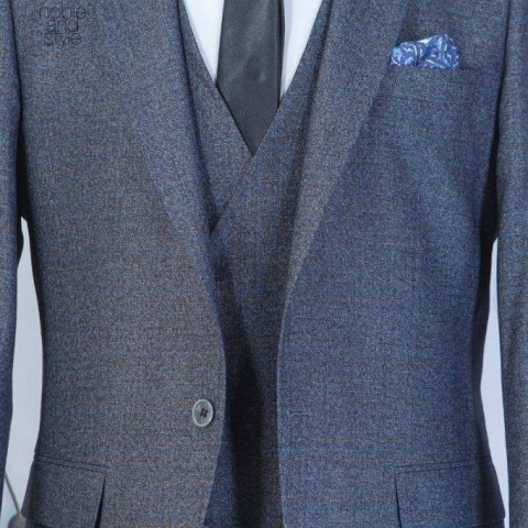 GREY TURKEY 3 PIECE SUIT WITH ONE BUTTON