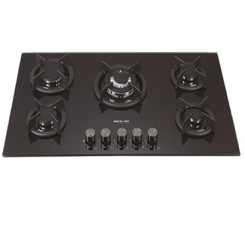 RestPoint | 5 Burners Built-In Hob Cooker With 8mm Thickness Black Tempered Glass Design - RC-GH4F