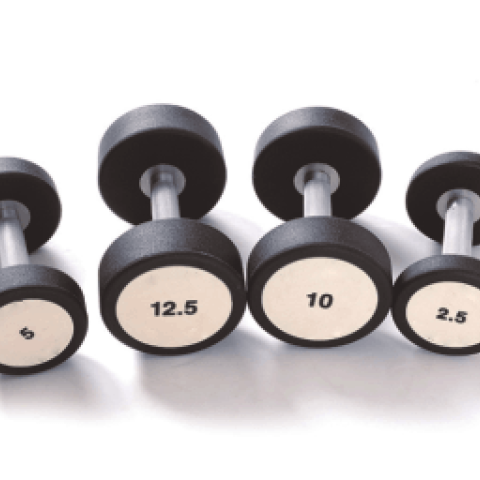 GATEGOLD FITNESS - Rubber dumbbell 25kg (pair)