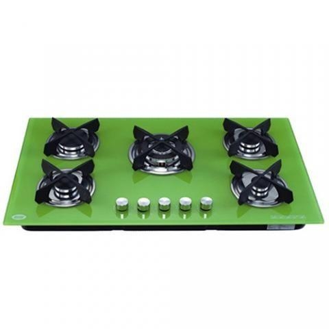 Nesta Glass In Built 5 Gas Hob - Green