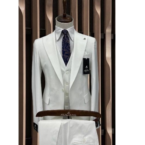 WHITE TURKEY 3 PIECE SUIT | AVAILABLE IN ALL SIZES (NIFA) (N)