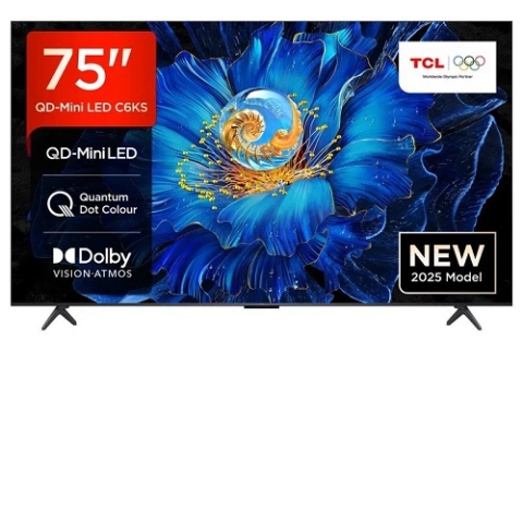 TCL 75 Inch Premium QD-Mini LED 4K HDR Smart TV | 75C6KS
