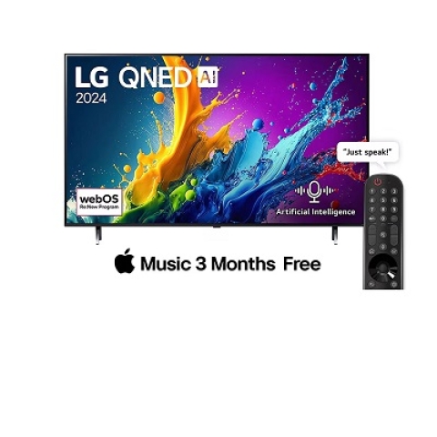 LG QNED AI QNED80 4K Smart TV AI Magic remote HDR10 webOS24 - 55QNED80T6B (2024)