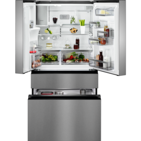 AEG Refrigerator | Fridge 378 litres/Freezer 239 litres RMB954F9VX 4 + 1 Extendable Door Shelves With Tech Stops Ice Up Fridge-Freezer - Stainless Steel